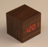 Будильник термометр Деревянный кубик